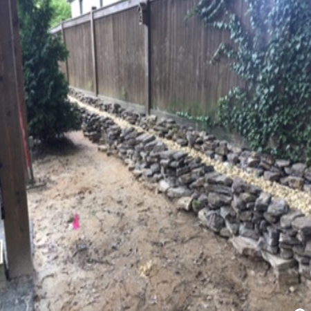 French drain retaining wall Chorz